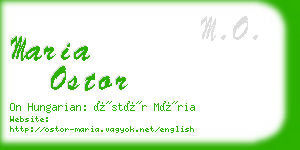 maria ostor business card